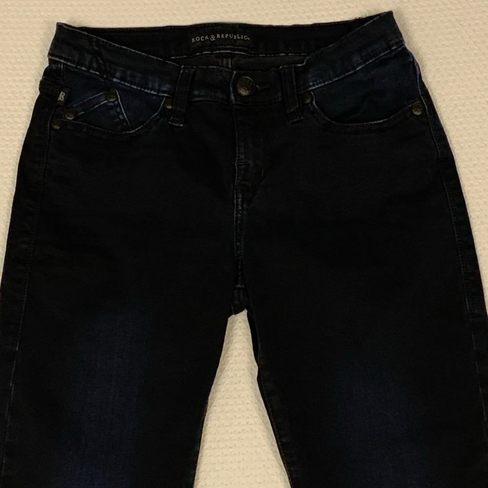 Vintage Rock & Republic Berlin Skinny Jeans Womens 8M Dark Wash Y2K - Picture 4 of 16
